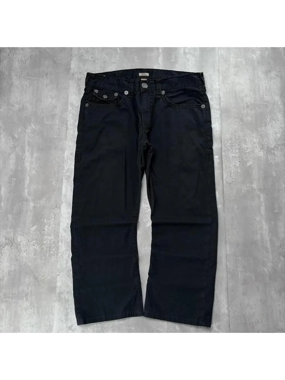 Y2K Black True Religion Grunge Ricky Straight Skater Jeans